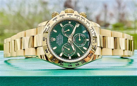 rolex daytona gold green face roman numeral dial|rolex green dial watch.